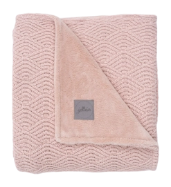 Ledikantlaken Jollein Deken Ledikant River Knit Pale Pink/Coral Fleece