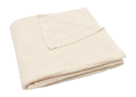 Laken für Kinderbett Jollein Decke Kinderbett Weave Knit Merino Wool Oatmeal