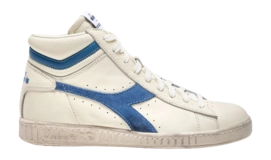 Diadora Unisex Game L High Waxed Suede Pop White Blue Bleached Denim