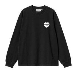 T-Shirt Carhartt WIP Femme L/S Heart Bandana Black / White