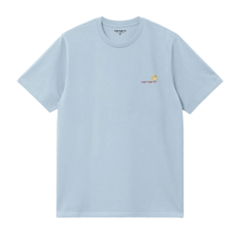 T-Shirt Carhartt WIP Unisexe S/S American Script Frosted Blue
