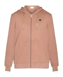 Cardigan KnowledgeCotton Apparel Men Ask Regular Zip Hood Kangaroo Badge Sweat Chocolate Malt '24