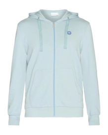 Cardigan KnowledgeCotton Apparel Men Ask Regular Zip Hood Kangaroo Badge Sweat Gray Mist