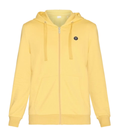 Zip Sweatshirt KnowledgeCotton Apparel Men Ask Regular Kangaroo Badge Sweat Misted Yellow