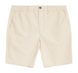 Korte broek KnowledgeCotton Apparel Men Fig Loose Poplin Elastic Waist String Light Feather Gray