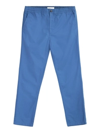 Broek KnowledgeCotton Apparel Men Tim Tapered Poplin Elastic Waist String Moonlight Blue