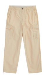 Broek KnowledgeCotton Apparel Men Fig Loose Cargo Poplin Light Feather Gray