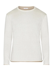 Trui KnowledgeCotton Apparel Men Regular Double Layer Rolledge Crew Neck Knit Egret