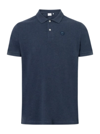 Polo KnowledgeCotton Apparel Men Toke Basic Badge Insigna Blue Melange