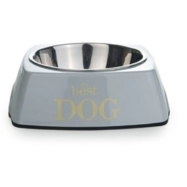 Voer- of Drinkbak Beeztees Best Dog Melamine Vierkant Grijs