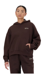 Hoodie New Balance Women Linear Heritage Brushed Back Fleece Hoodie Black Coffee