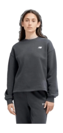 Trui New Balance Women Linear Heritage Brushed Back Fleece Crewneck Blacktop