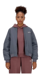 Jas New Balance Women Linear Heritage Woven Bomber Jacket Graphite
