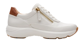 Sneaker Clarks Women Tivoli Zip Off White Leather