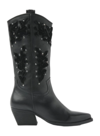 Stiefel Lazamani 85.616 Damen Velvet Pattern Black