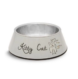 Voer- Of Drinkbak Beeztees Kitty Cat Melamine Grijs