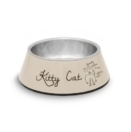 Voer- Of Drinkbak Beeztees Kitty Cat Melamine Beige