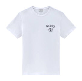 T-Shirt Woolrich Men Navy Logo Bright White