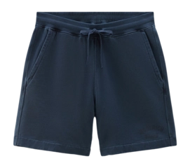 Kurze Hose Woolrich Garment Dyed Logo Herren Melton Blue