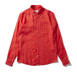Shirt Edmmond Studios Men Linen Plain Red '24
