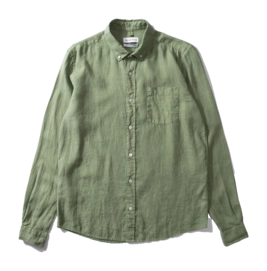 Shirt Edmmond Studios Men Olive Plain Linen