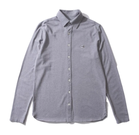 Hemd Edmmond Studios Pique Ente Patch Herren Plain Light Grey Melange