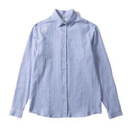 Shirt Edmmond Studios Men Seer Sucker Plain Light Blue Shirt