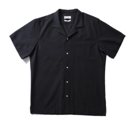 Hemd Edmmond Studios Seersucker SS Herren Plain Navy