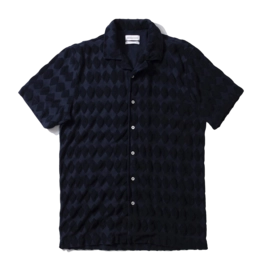 Hemd Edmmond Studios Terry SS Herren Plain Navy