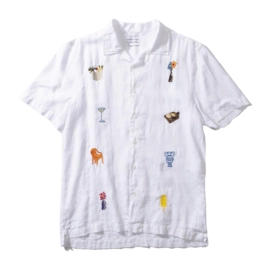 Chemise Edmmond Studios Homme BBQ SS Plain White