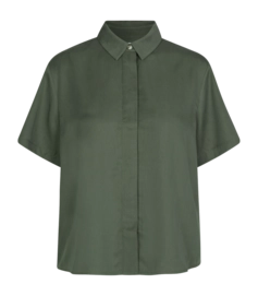 Bluse Samsøe Samsøe Mina SS Shirt Damen Dusty Olive