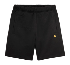 Shorts Carhartt WIP Unisex Chase Sweat Short Black / Gold