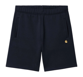 Shorts Carhartt WIP Unisexe Chase Sweat Short Dark Navy / Gold
