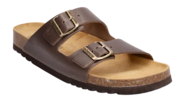 Tongs Scholl Homme Julien Leather Coffee