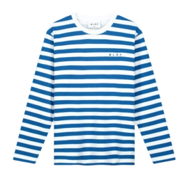T-Shirt Olaf Hussein Stripe LS Herren White/Blue