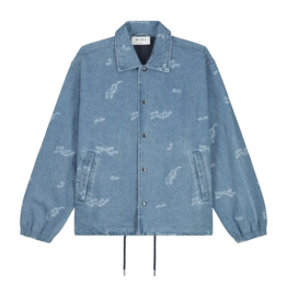 Jacke Olaf Hussein Wavy AOP Denim Coach Herren Light Rinse