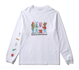 T-Shirt Edmmond Studios Buddies LS Herren Plain White