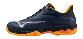 Tennis Shoe Mizuno Men's Wave Exceed Light 2 Dress Blues White Carrot Curl