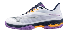Tennis Shoe Mizuno Women's Wave Exceed Light 2 White Dress Blues Hyacinth
