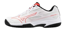 Tennis Shoe Mizuno Junior Exceed Star CC White Radiant Red Black