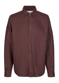 Hemd Samsøe Samsøe Saliam NX Herren Brown Stone