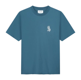 T-Shirt Olaf Hussein Layered Logo Herren Ocean Teal