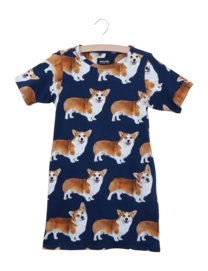 T-shirt Dress SNURK Kids Corgi Navy Blue
