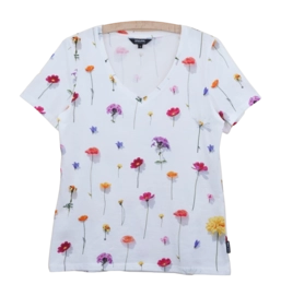 V-neck T-shirt SNURK Women Bloom White