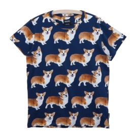 T-shirt SNURK Unisex Corgi Navy Blue