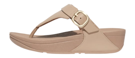 Tongs Femme Lulu Ajustable Toe Post Leather Latte Beige