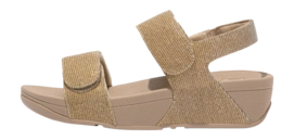 Tongs FitFlop Women Lulu Réglable Shimmerlux Back-Strap Latte Beige