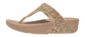 Tongs FitFlop Women Lulu Glitter Toe-Thong Latte Beige