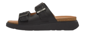 Tongs FitFlop Men Gen-FF Buckle Two-Bar Leather Slides Black