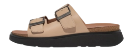 Tongs FitFlop Men Gen-FF Buckle Two-Bar Leather Slides Latte Beige